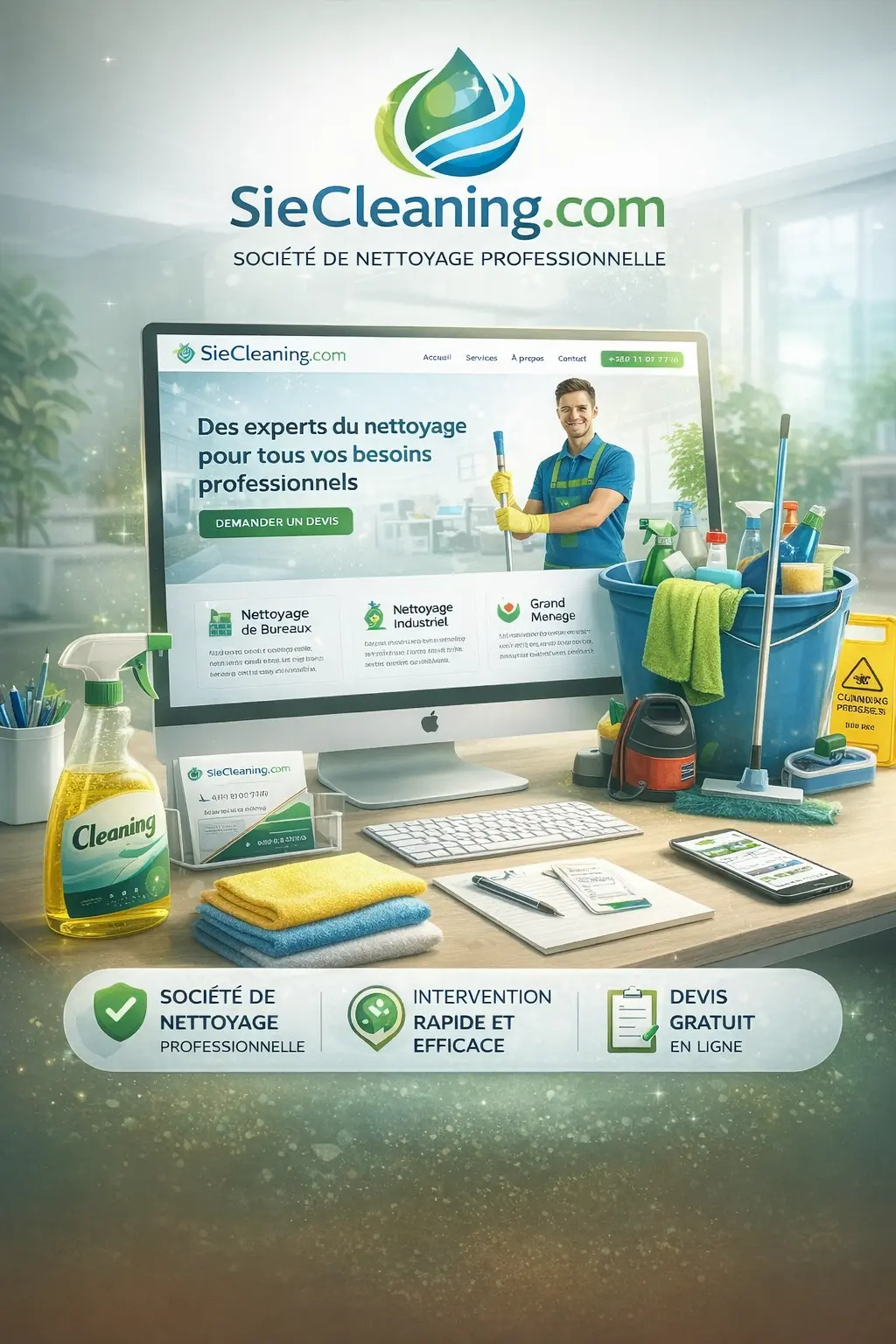 SIECleaning company showcase website designed and developed by Marcel Jocelyn TOE